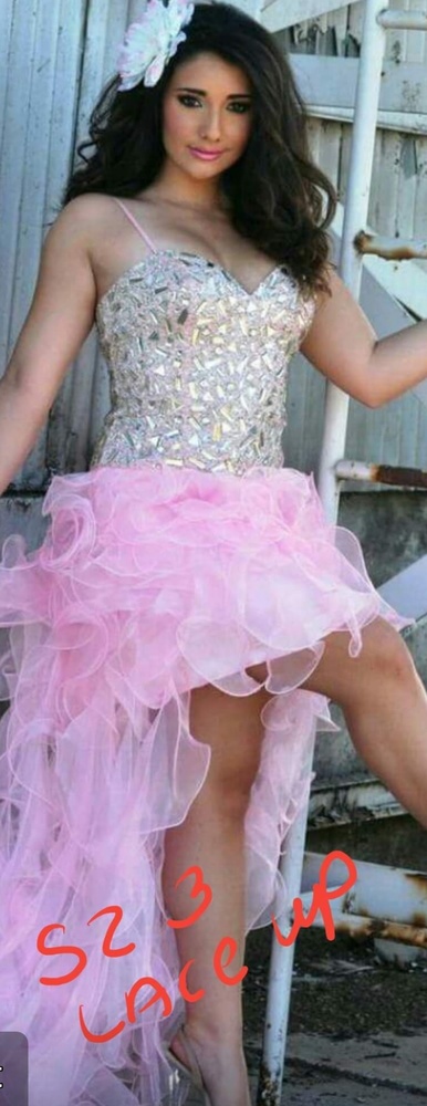 Dave & Johnny size 3/4 Baby pink high low dress